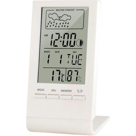 Station météorologique numérique intérieur/extérieur avec Horloge Radio-pilotée, Affichage des Tendances et Date/Jour de la Semaine – Thermomètre connecté pour Maison et Bureau (1/5)