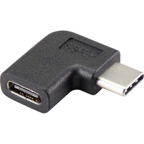 Renkforce USB 3.2 Gen 2 (USB 3.1 Gen 2) Adapter [1x USB-C® Stecker - 1x USB-C® Buchse]   90° nach re (1/3)