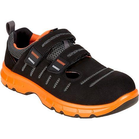 RUNNEX® 5176 Gr. 40 RUNNEX® S1P-ESD-Sicherheitsklettsandalen FlexStar schwarz/or (1/2)