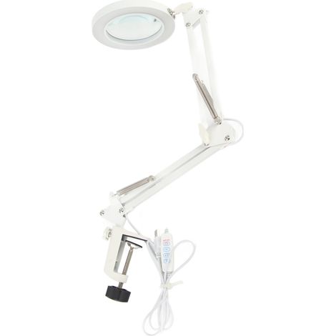 Lampe loupe de bureau grossissante x5, 72 LED, 3 modes d'éclairage, intensité lumineuse réglable, idéale pour le bureau familial. (1/5)