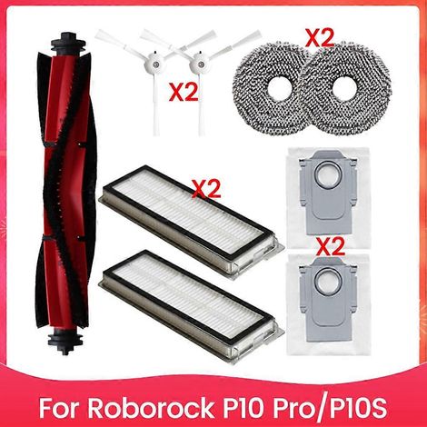 pièces de rechange pour Roborock P10 Pro/P10S : brosse, filtre HEPA, chiffon, sac à poussière et accessoires de nettoyage efficaces (1/5)