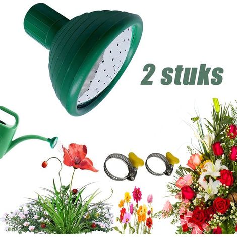 Embouts d’arrosoir 2 pièces Ø22-25 mm – Pommes d’arrosage de jardin avec accessoires – Têtes d’arrosoir universelles pour pots de fleurs plantes et jardinières – Vert (1/5)
