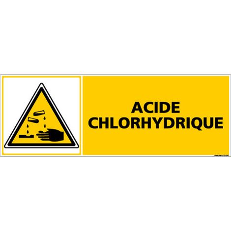 PANNEAU DANGER ACIDE CHLORHYDRIQUE (C0251) - Adhésif - 210 x 75 mm
