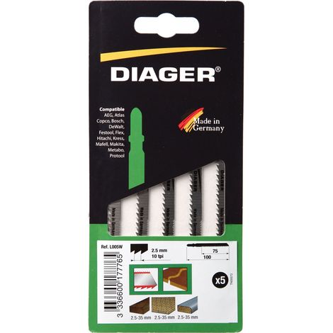 Pack de 5 lames scie sauteuse pour le chantournage - L005W5 (1/6)