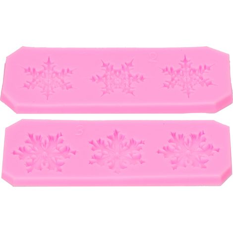 5 Moules à Flocons de Neige en Silicone Souple, 5 Formes Différentes, Faciles à Nettoyer, Idéaux pour DIY et Pâtisserie (1/5)