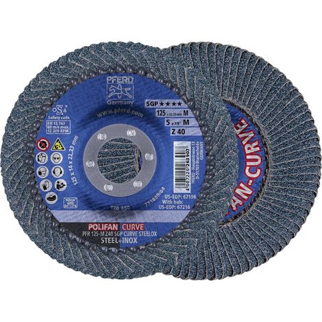 PFERD 69398197 PFR 125-M Z 40 SGP CURVE STEELOX Disco con falde Diametro 125 mm 2 pz. (1/4)