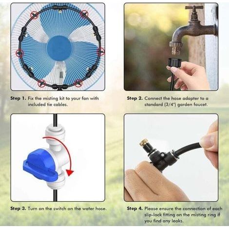 20,4 Fuß langes Nebelsystem-Set, Wasserkühlungssystem mit Nebeldüsen und Ventil zur Kühlung von Terrassengärten (1/3)