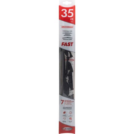 Spazzola tergicristallo singola Fast 35 cm - 14", per spazzole tradizionali e curve, massima aderenza e resistenza (1/4)
