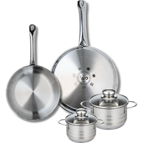 Ensemble de 2 Poêles de cuisson 24 et 28 cm et 2 faitouts 12 et 14 cm Elo Profi Brillant (1/5)