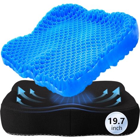 Extra Thick Cooling Gel Seat Cushion for Long Seating - Seat Cushion for Pressure Relieve - Chair Cushion for Back Pain - Egg Cushion for Car Chair (1/5)