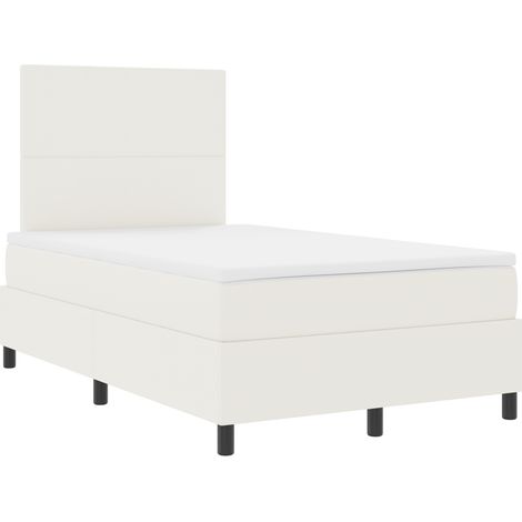 Cama con Base con Colchón Crema Doble Pequeño Tela de Pana vidaXL (1/5)
