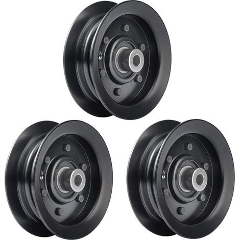 Lot de 3 poulies de renvoi 106-2175 132-9420 compatibles avec Toro Exmark Part 81,3 cm 96,5 cm 106,7 cm 127 cm 137,2 cm Tracteur de pelouse Deck Quest Série E Série S Timecutter Noir (1/5)