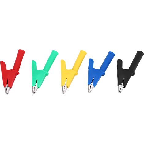 Lot de 10 pinces crocodiles isolées vers fiches bananes 4 mm, test haute tension 1000 V 30 A (1/5)