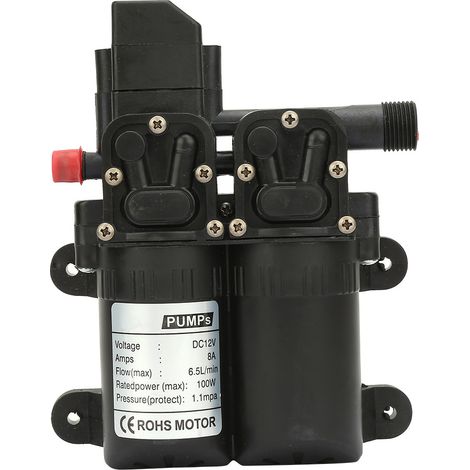 Double Suction Electric Self Priming Diaphragm Water Pump 12V 100W(black) (1/5)