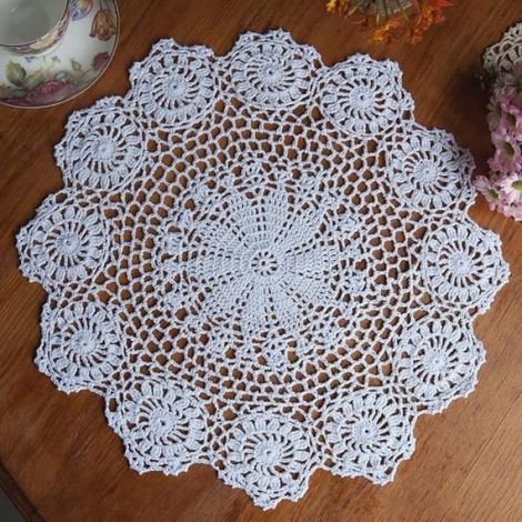 Napperons Dentelle - Blanc - 2Pcs - 35-40cm - Coton - Réutilisables (1/4)