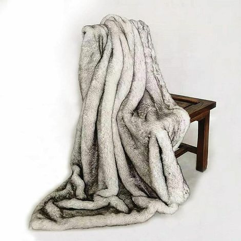 Couverture en fausse fourrure 60x150 cm – Imitation renard – Douceur et élégance pour lit et canapé – Décoration intérieure (1/4)