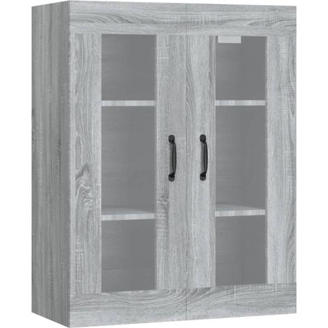 Armadietto Pensile a Parete Grigio Sonoma 69,5x34x90 cm vidaXL