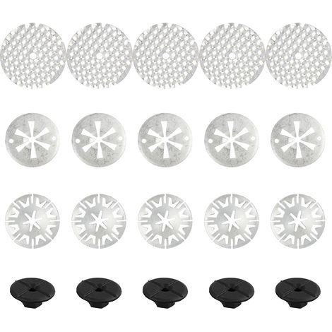Lot de 20 Disques de Serrage, Kit de Réparation de Plaque de Protection Contre la Chaleur, Disques en Forme d'Étoile en Métal pour Montage de Boucliers Thermiques, Fixation de Coque de Roue (1/5)