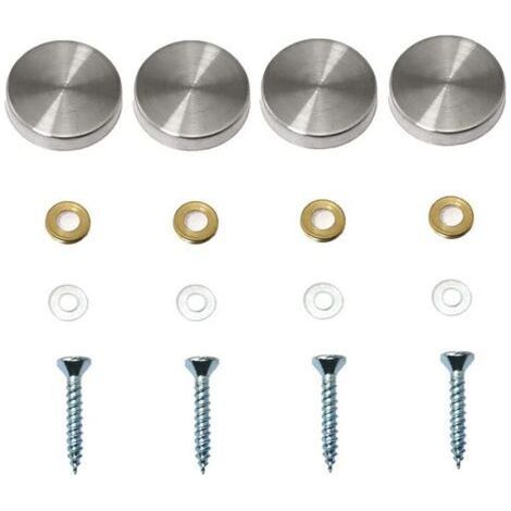4 Pack Decorative Mirror Screws, Decorative Nail Caps, Polished Stainless Steel Decorative Screws for Mirrors, Glass Cabinets or Furniture (0.79 inch/20 mm) (1/4)
