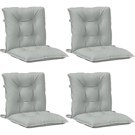 vidaXL Lowback Chair Cushions 4 pcs Melange Light Grey 100x50x7 cm Fabric