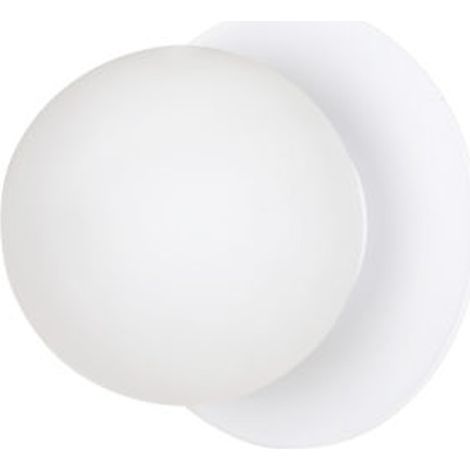 Lampada a Parete Minerva, Acciaio verniciato a polvere, Vetro, Bianco, 15x15x15 cm