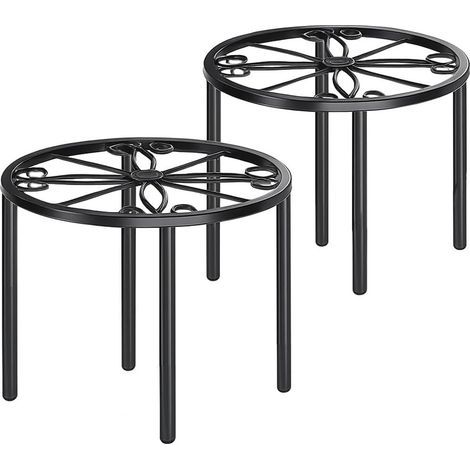 Set of 2 20cm / 7.8" Metal Plant Stands - Flower Stand - Plant Shelf - Flower Pot Holder for Living Room, Bedroom, Balcony and Garden (1/2)