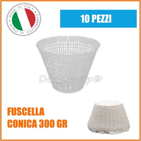 10 PEZZI Fuscella Forma Ricotta Ricottiera 300 GR Stampo Caseario PP Fustella Conica Formaggio (1/4)