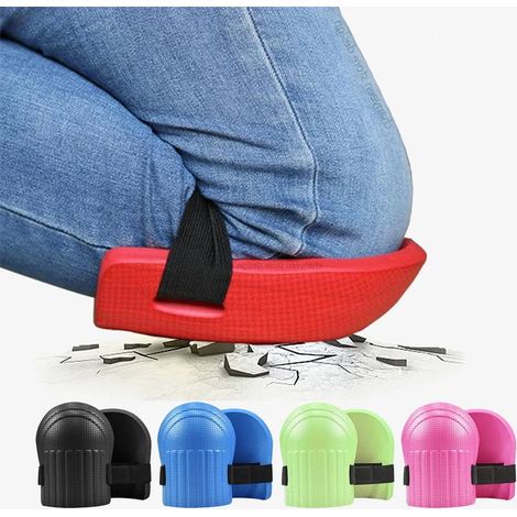 (Noir, lot de 2) 2 genouillères de protection professionnelles adhésives pour la pose de carrelage mural et au sol, idéales pour les travaux manuels de jardinage et de construction. (1/5)