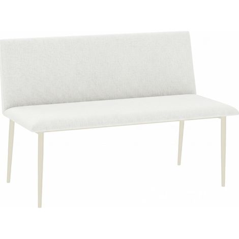 Banc de salle à manger 120x61,5x85 cm polyester beige avec dossier, gain de place – MEUBLIV (1/5)