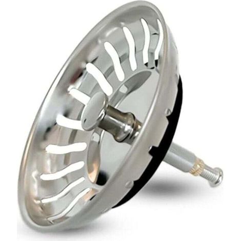 Panier Pour Bonde d'Évier de Cuisine Avec goupille réglable - Crépine Universelle Acier Inoxydable, Bouchon Panier Pop-Up - Lavable Lave-vaisselle, Ne se Bouche & Ne Déborde Pas - 82 mm