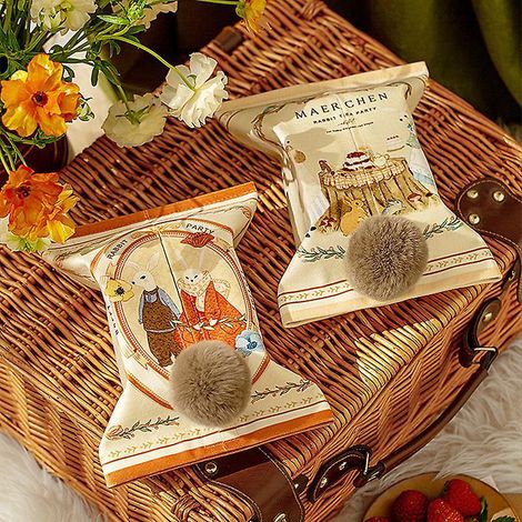2pcs24 18cmmignon Lapin Chaud Printemps Orange Velours Tissu Art Moderne Romantique Maison Salon Impermable Tissu Bote De Rangement (n'inclut Pas