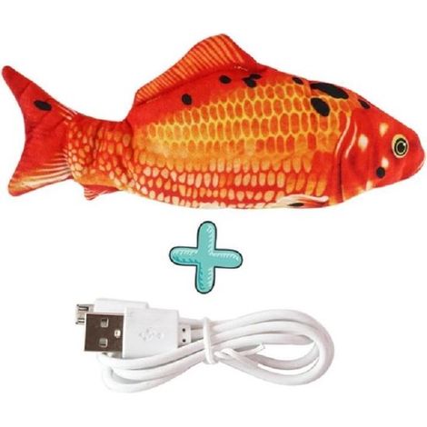 Jouets pour chiens et chats : un incontournable pour chats et chiens Poisson interactif rechargeable en mouvement (orange). (1/5)