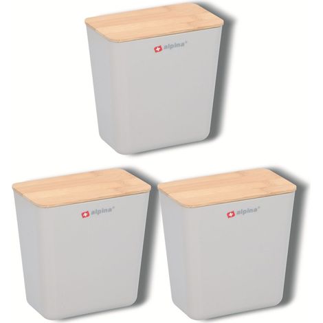 ALPINA Vorratsdosen, 3er-Set, 1 l, mit Bambusdeckel