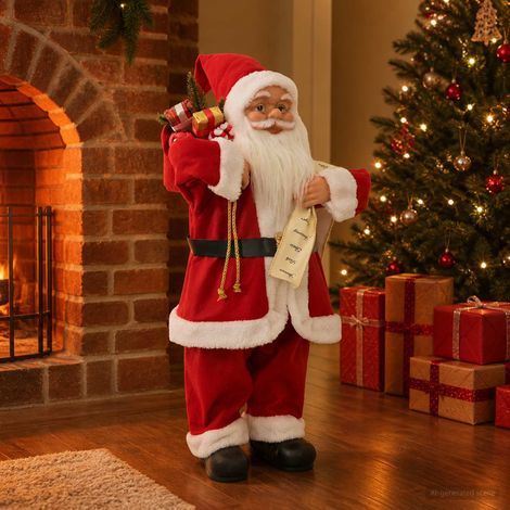 vidaXL Statuetta di Babbo Natale Rosso 62 cm Poliestere (1/5)