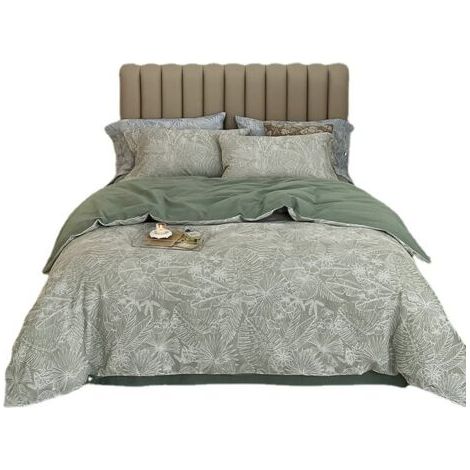 royaluxe -Parure de Lit jaune de Motif Feuilles Tropicales, 1 x Housse de Couette 200x230 cm +1feuille--245250cm et 2x Taie d'oreiller 7448 cm, Sets de Linge Très Doux Literie Tropicale avec Fermetur (1/3)