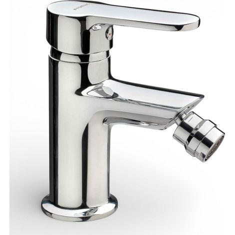 Miscelatore bidet in acciaio cromato con scarico e flessibili