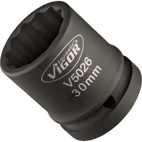Vigor Forza della chiave a bussola, esagonale da esterno doppio profilo 30 mm, extra duennwandig, attacco quadro 20 mm (3/4 pollici) (1/4)