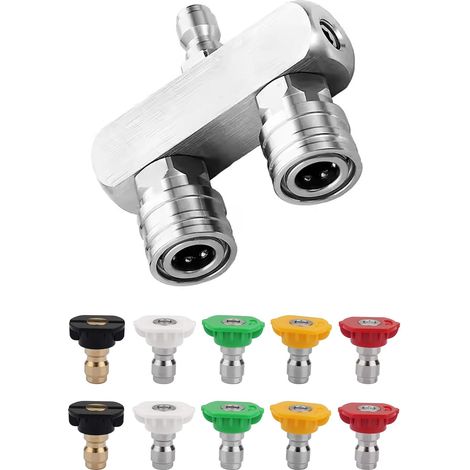Buse Rotative Pour Nettoyeur Haute Pression, 1/4 Raccord Rapide Buse De Nettoyage à Turbine Rotative, 4000 Psi 276 Bar Pour Le Pistolet Nettoyeur Haute Pression (Dual Turbo -) (1/5)