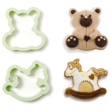 Emporte-pièces ours en peluche et cheval à bascule (2 pièces) (1/2)