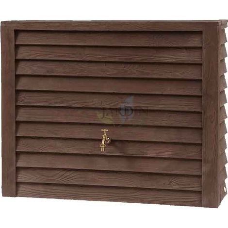 Serbatoio in Polietilene da 350 l. Parete Woody Scuro. Include Rubinetto. Larghezza 124cm, Profondità 40cm, Altezza 100cm (1/2)