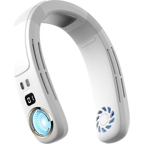Climatiseur de cou portable rechargeable sans pales, blanc (1/5)