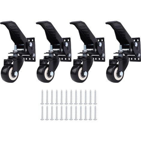 Kit de roulettes d'établi, capacité de 900 lb, rétractables avec fonction de levage et d'abaissement pour armoire de Table d'établi (1/5)