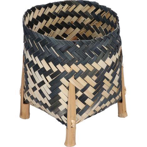 Panier tressé à la main en bambou style Europe du Nord, idéal pour la décoration intérieure. (1/5)