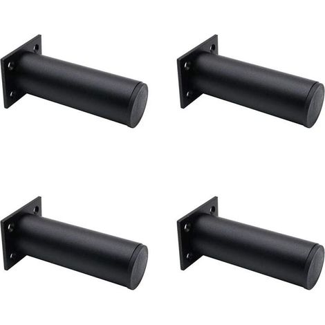 Ensemble de 4 pieds de meubles réglables noir mat , en alliage d'aluminium 38x120 mm, pieds de meuble TV pour table basse d'armoire, pied de support pour canapé de meuble (1/5)