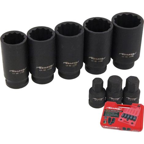 Neilsen Axle Hub Nut Impact Socket Hex Bit Set 1/2" Drive Shaft Propshaft Set