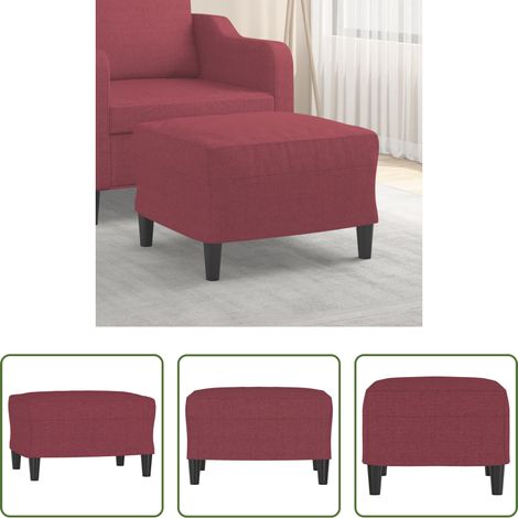 Stoffhocker - Fußhocker Weinrot 60x50x41 cm Stoff (1/5)