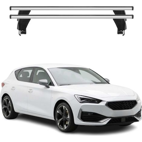 OMAC Dachträger Querträger Alu für Cupra Leon IV 2020-2023 Pre-FL – Abschließbar – T-Nut – City-Crash-getestet – Max. 50 kg Silber (1/5)