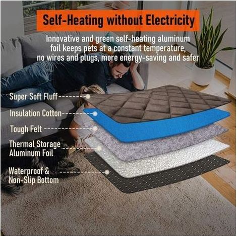 Selbsterwärmendes Katzen- und Hundekissen, Größe L (90 x 60 cm), kein Stromanschluss oder Batterien erforderlich, waschbar, rutschfest, wasserdicht, innovatives, umweltfreundliches selbsterwärmendes K (1/5)