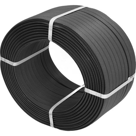 1 Rouleau Sangle de Cerclage Manuel, 1 Tête, Lien en Plastique PP, Outil de Serrage Industriel, 9KG, 10, Noir (1/5)