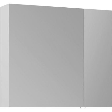 Mobile da bagno con specchio "Side 80" - 79 x 16 x 66 cm - Bianco opaco (1/3)